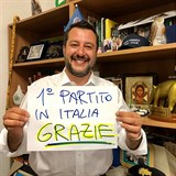 Matteo Salvini je z vtzstv ve volbch do EP naden.
