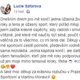 Lucie Šafářová a její emotivní status.