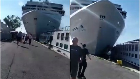 Loď najela do mola a lidé křičeli strachy.