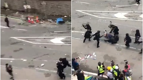 Policie brutálně napadla bezbranného demonstranta