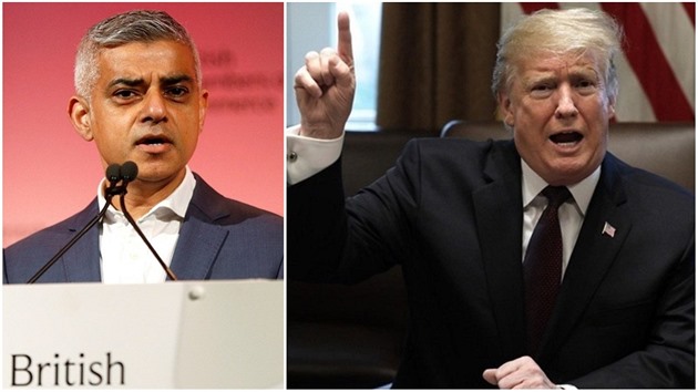 Londýnský starosta Sadiq Khan a americký prezident Donald Trump si opt vjeli...