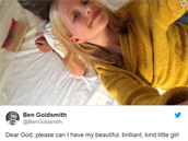 Ben Goldsmith poslal své dcei vzkaz do nebe.