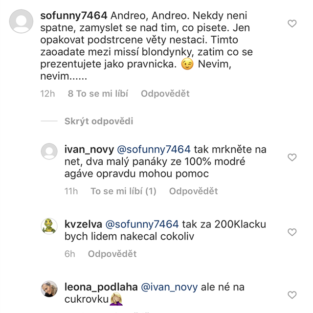 Fanouci nechpou, emu se Andrea Vereov zaprodala.