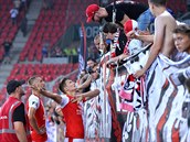 Pi zápase s Olomoucí uklidovali slávistické píznivce Milan koda s Tomáem...