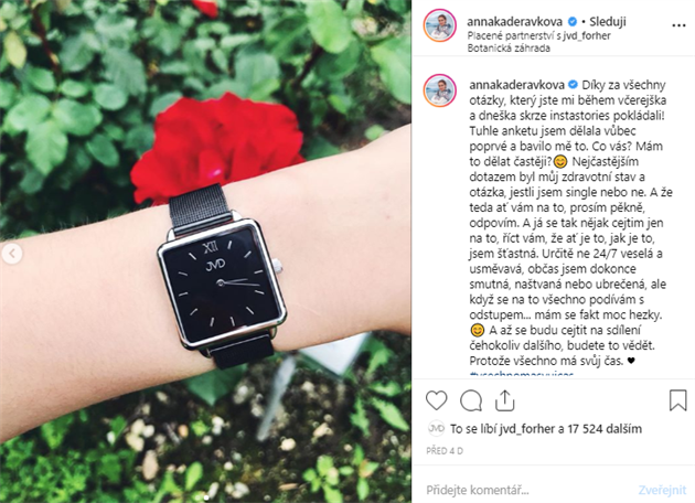 Anna Kadeávková svým fanoukm nabídla, aby se jí zeptali, na co chtjí. Na...