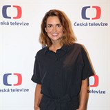 Daniela Písařovicová na tiskové konferenci České televize.