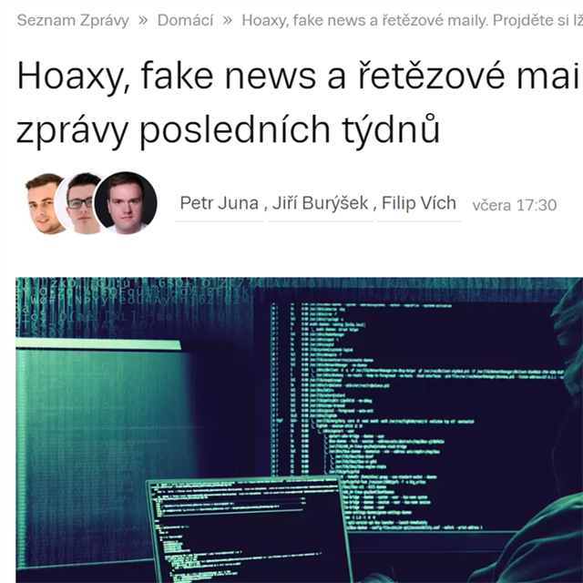 Autoi lnku o fake news si nabhli na sme, kdy si sami neovili informace...