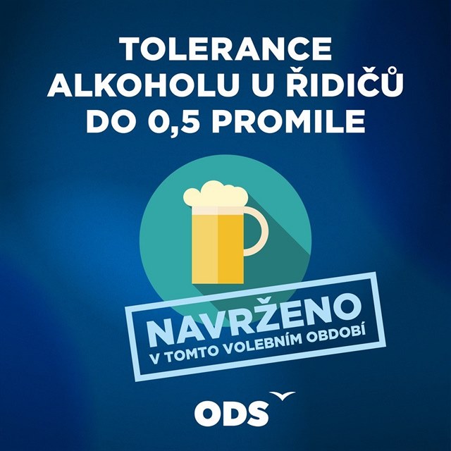 ODS cl na volie, chce je uthnout za alkohol za volantem. Dobe v, e v pivn velmoci by to na lidi mohlo platit.