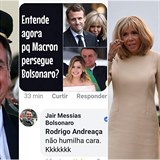 Brazilsk prezident Bolsonaro se trapn vysml Macronov manelce Brigitte.