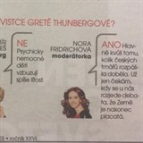 Nora Fridrichov odpovdla na anketn otzku Magaznu DNES + TV.