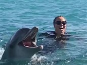 Mariah Carey plavala s delfíny.