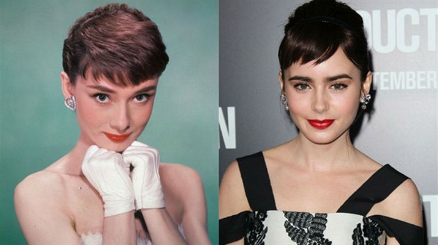 Krásná Lily Collins jakoby z oka vypadla stejn nádherné Audrey Hepburn