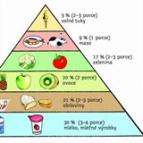 Pyramida, podle které se ve školce Montessori tvoří jídelníček pro děti.