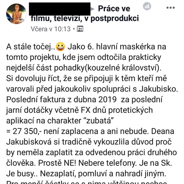 Jakubiskovi nemaj zrovna nejlep platebn morlku...