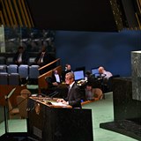 Premir Andrej Babi pednesl projev na Valnm shromdn OSN.