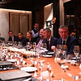 Premiér Andrej Babiš na večeři s potencionálními investory, kterou organizovala...