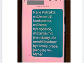 Alex Mynáová sdílela SMS, kterou její manel Vratislav Myná poslal Stanislavu...