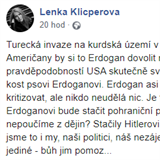 Lenka Klicperová viní z pádu turecké armády na území Sýrie i USA.