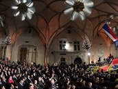 Prezident Milo Zeman pi projevu ve Vladislavském sále Praského hradu, kde se...