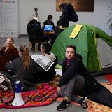 Studenti filozofické fakulty Karlovy univerzity stávkovali za klima. V budově...