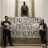 Studenti filozofické fakulty Karlovy univerzity stávkovali za klima. V budově...