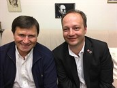 Senátor Václav Láska se svým kamarádem a sympatizantem Janem Hruínským