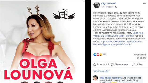 Olga Lounov svd problmy s prodejem na nefunkn e-shop.