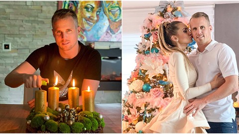 Letos se fotbalista David Limberský ve vánoní výzdob drí dost pi zemi, loni...