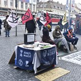 Rebelov naden protestuj v centru Prahy.