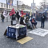 Rebelov naden protestuj v centru Prahy.