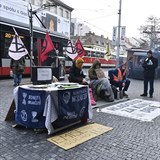 Rebelov naden protestuj v centru Prahy.