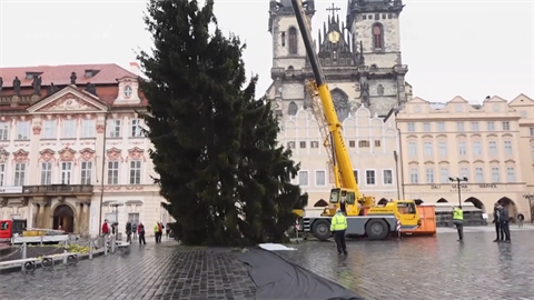 Vánoční strom v Praze je pryč.