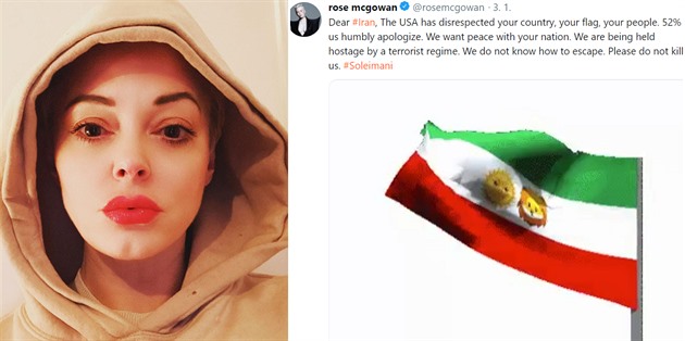 Nezabíjejte nás, prosí Rose McGowan íránské pedstavitele. V USA si tímto...