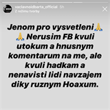 Václav Noid Bárta opustil Facebook.