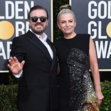 Ricky Gervais se svou partnerkou Jane Fallon