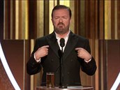 Britský herec a komik Ricky Gervais Zlaté glóby moderoval popáté.