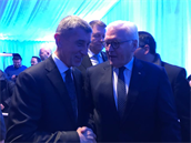eský premiér s nmeckým prezidentem Frankem-Walterem Steinmeierem.