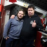 Timo Tolkki s majitelem studia Ladi Kolskym.