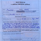 Potvrzení o zadržení řidičského průkazu Františka Boříka, které má Expres k...
