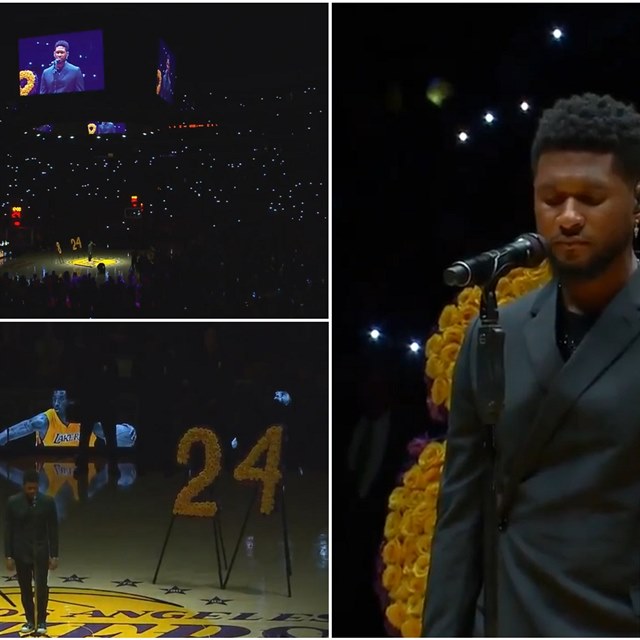 Usher zazpval Amazing Grace jako poctu Kobe Bryantovi.