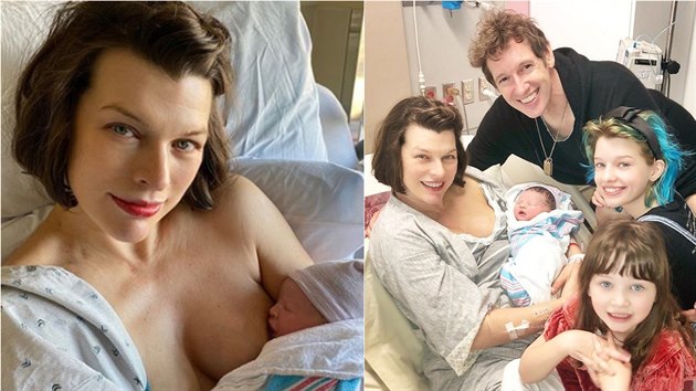 Here�ka Mila Jovovich v porodnici jen zá�í.