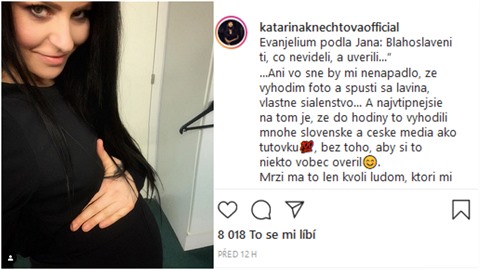 Katarína Knechtová podle slovenských médií nereagovala na dotazy ohledn své thotenské fotky.
