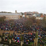 Protest před bristolskou univerzitou