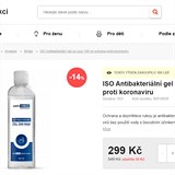 E-shop vydv antibakteriln gely za gely proti koronaviru.