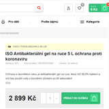 E-shop vydv antibakteriln gely za gely proti koronaviru.