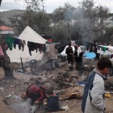 Situace v řeckém táboře na ostrově Lesbos.