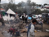 Situace v eckém táboe na ostrov Lesbos.