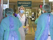 Hlavní vstup do havlíkobrodské nemocnice zastínil 16. bezna 2020 provizorní...
