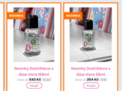 Nela Slováková prodává ve svém e-shopu dezinfekci za velice nekesanské peníze.