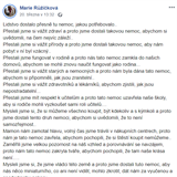 Podivný status Marie Růžičkové na Facebooku.
